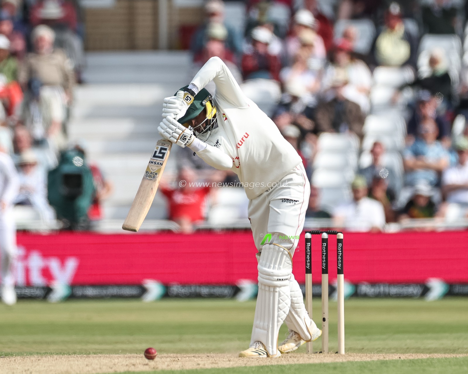 Tafadzwa Tsiga of Zimbabwe hits the ball for one run during the Rothesay Test Match Day 2 England vs Zimbabwe at Trent Bridge, Nottingham, United Kingdom, 23rd May 2025

(Photo by Mark Cosgrove/News Images)