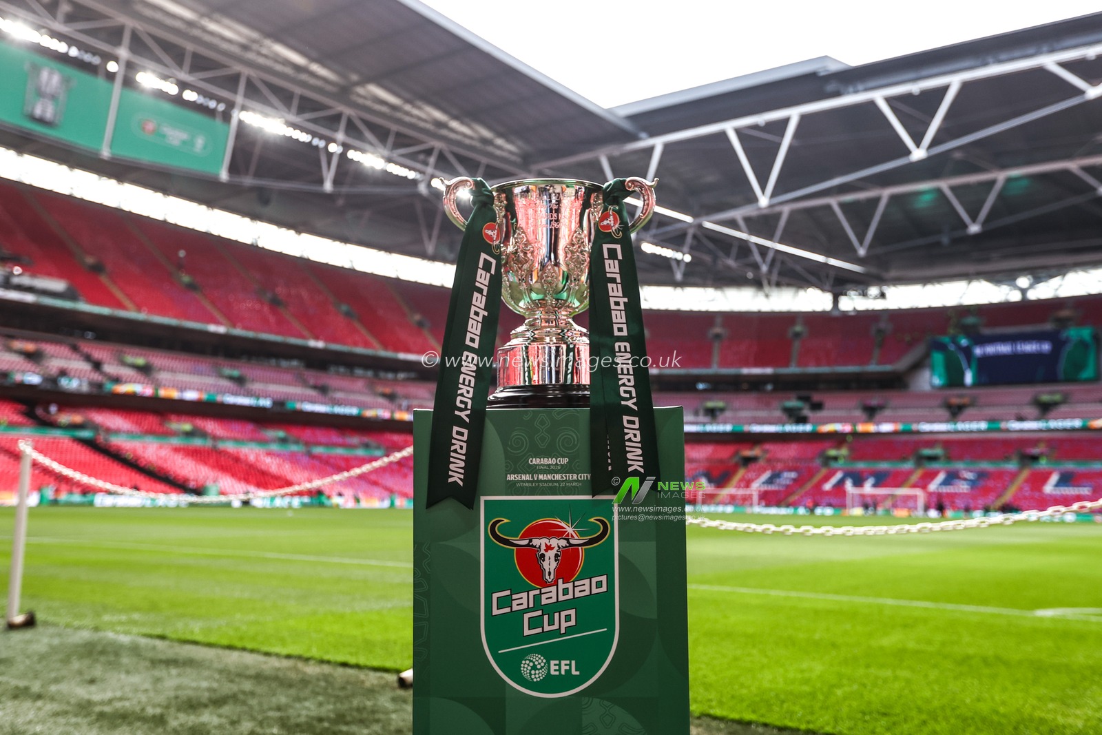 The Carabao Cup trophy during the Carabao Cup Final match Arsenal vs Manchester City at Emirates, London, United Kingdom on 22 March 2026

(Photo by Alfie Cosgrove/News Images)