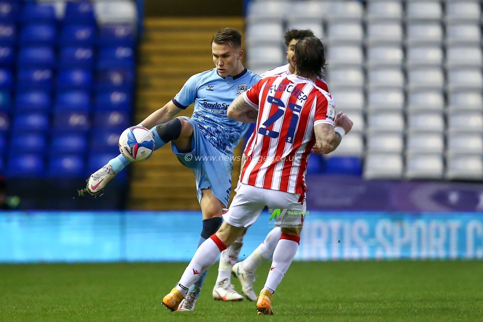 Leo Ostigard #2 of Coventry City clears the ball
