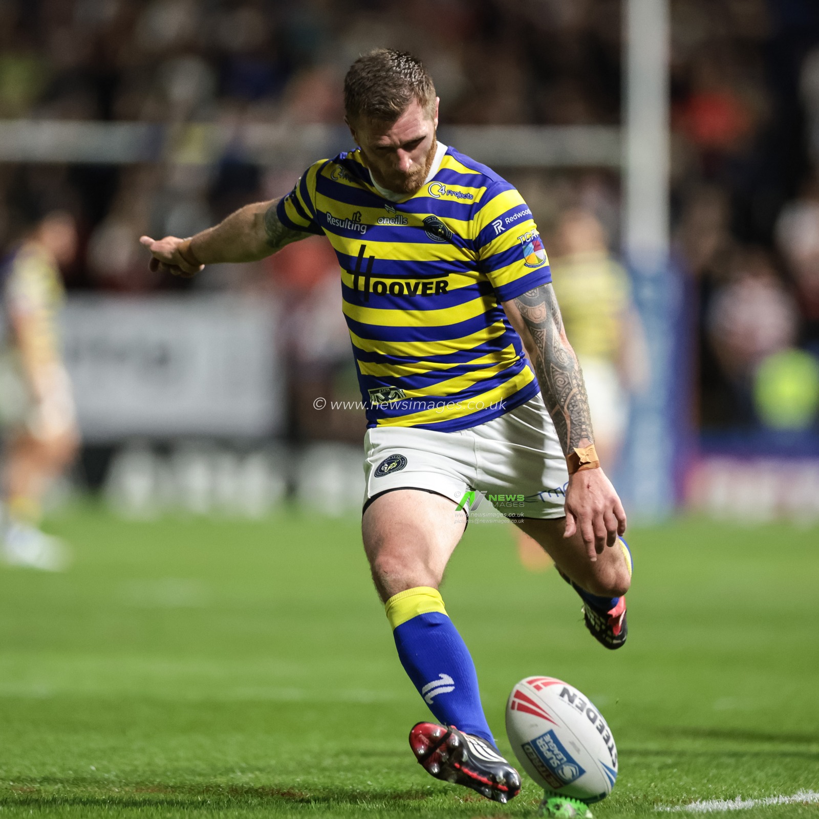 Marc Sneyd of Warrington Wolves in action during the Betfred Super League round 9 match Warrington Wolves vs Wigan Warriors at The Halliwell Jones Stadium, Warrington, United Kingdom on 24 April 2026

(Photo by Mark Cosgrove/News Images)