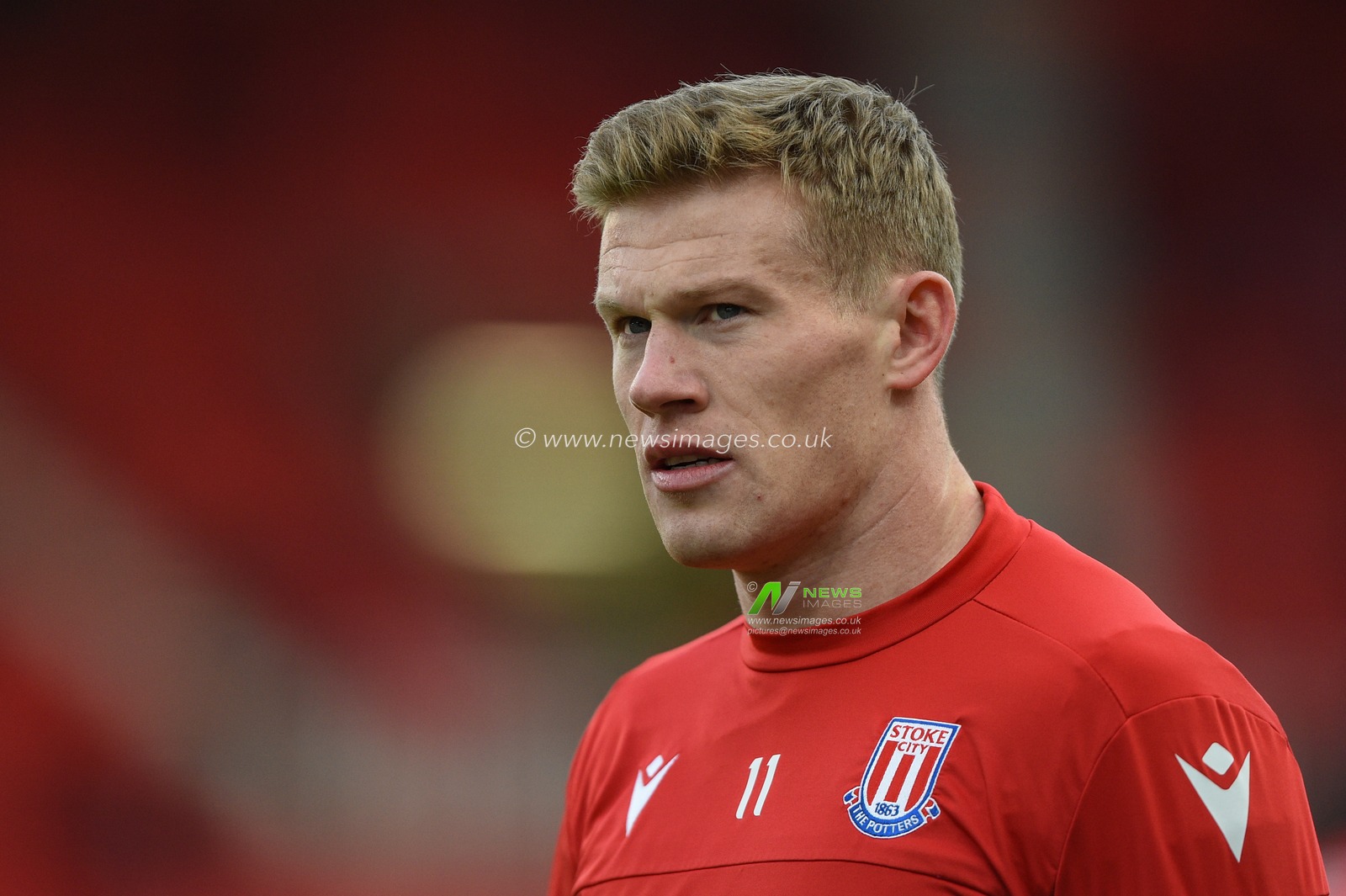 14th December 2019, Bet365 Stadium, Stoke-on-Trent, England; Sky Bet Championship, Stoke City v Reading : James McClean (11) of Stoke City during the pre match warm up.

Credit: Richard Long/News Images
