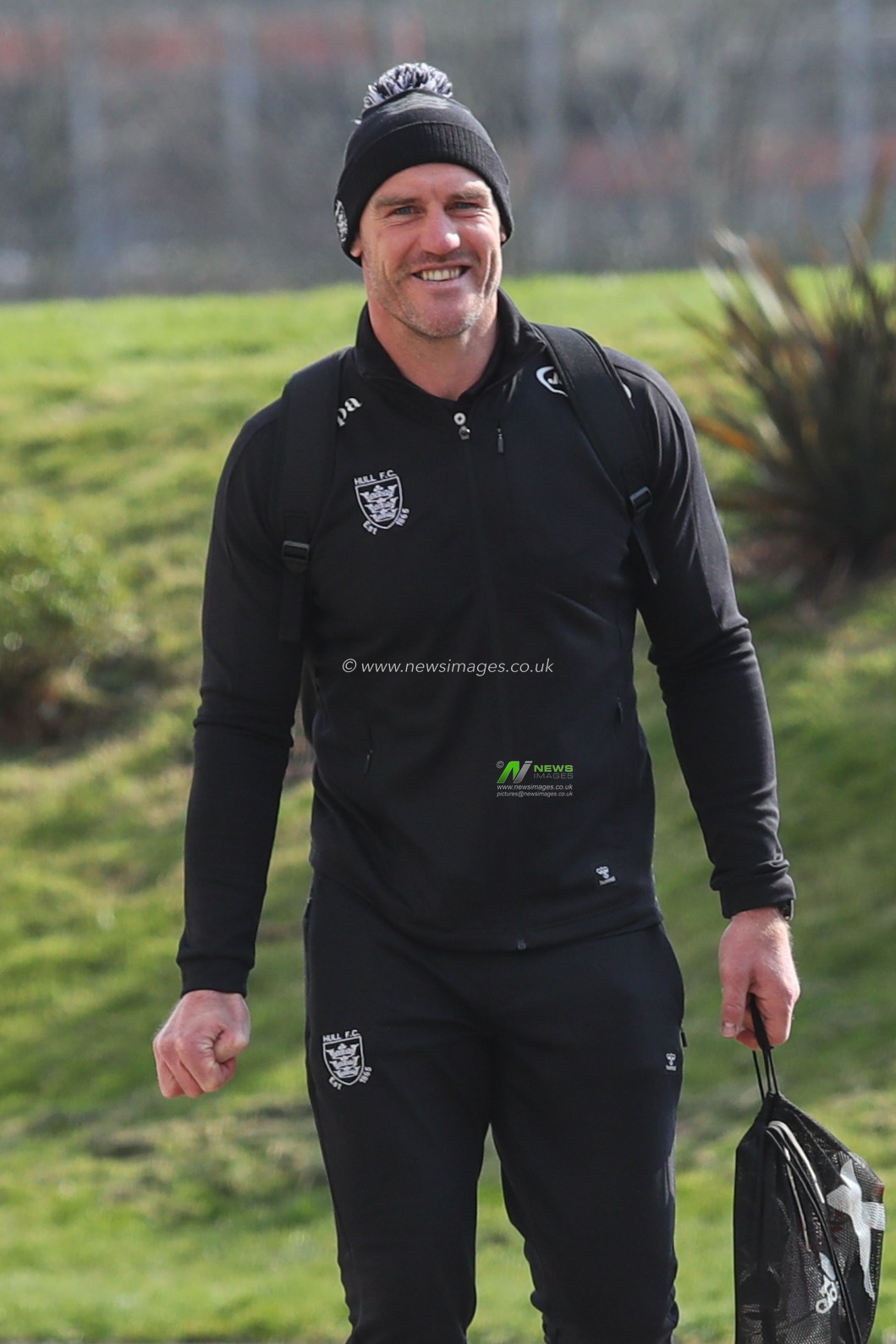 Gareth Ellis of Hull FC arrives at the MKM Stadium