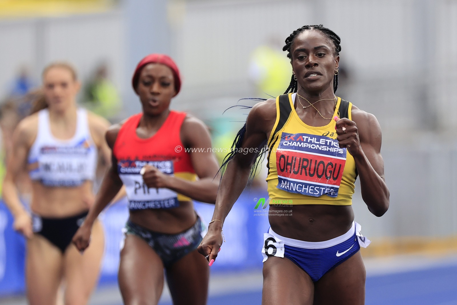 Victoria Ohurugu wins the womenâ€™s 400m during the UK Athletics Championships at Manchester Regional Arena, Manchester, United Kingdom, 9th July 2023

(Photo by Conor Molloy/News Images)