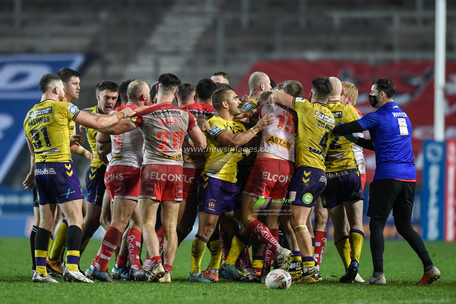 Tempers flare between both teams in the final moments of the game