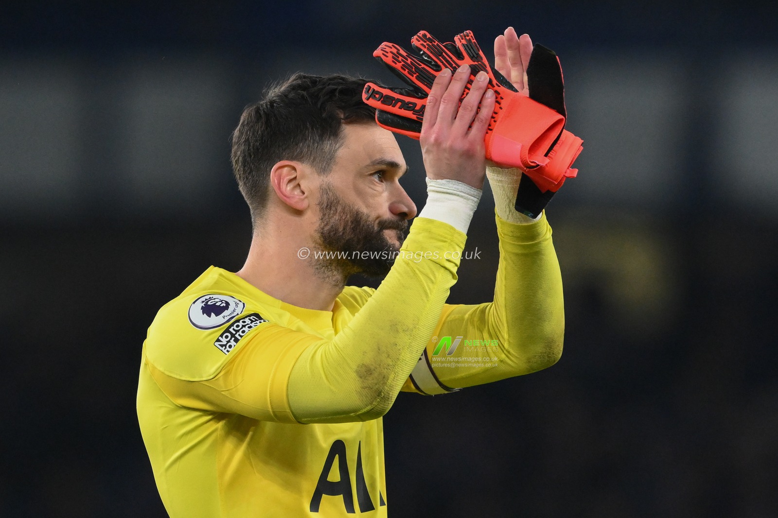 Hugo Lloris #1 of Tottenham Hotspur applauds the travelling fans after the Premier League match Everton vs Tottenham Hotspur at Goodison Park, Liverpool, United Kingdom, 3rd April 2023

(Photo by Craig Thomas/News Images)