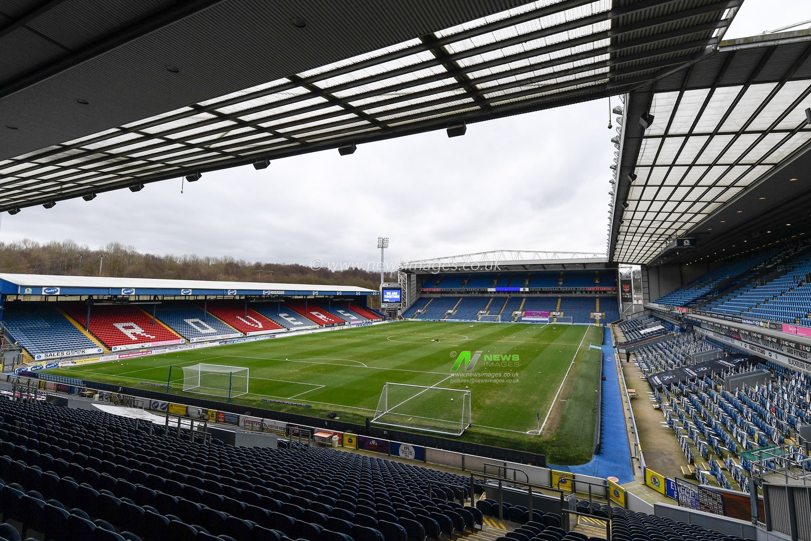 A general view of Ewood Park, the home of Blackburn Rovers
