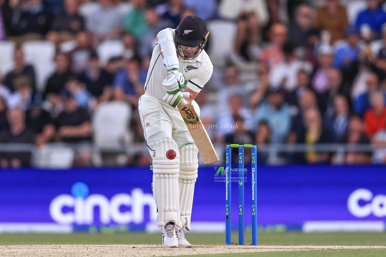 Tom Latham of New Zealand in action during the game