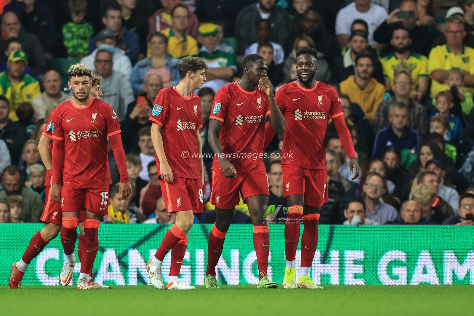 Divock Origi #27 of Liverpool celebrates his goal to make it 0-2