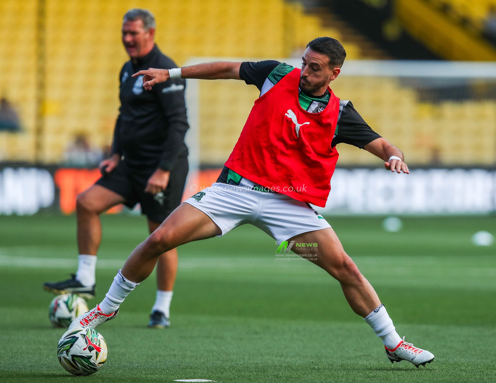 Julio Pleguezuelo of Plymouth Argyle warms up prior to the Carabao Cup match Watford vs Plymouth Argyle at Vicarage Road, Watford, United Kingdom, 27th August 2024

(Photo by Izzy Poles/News Images)