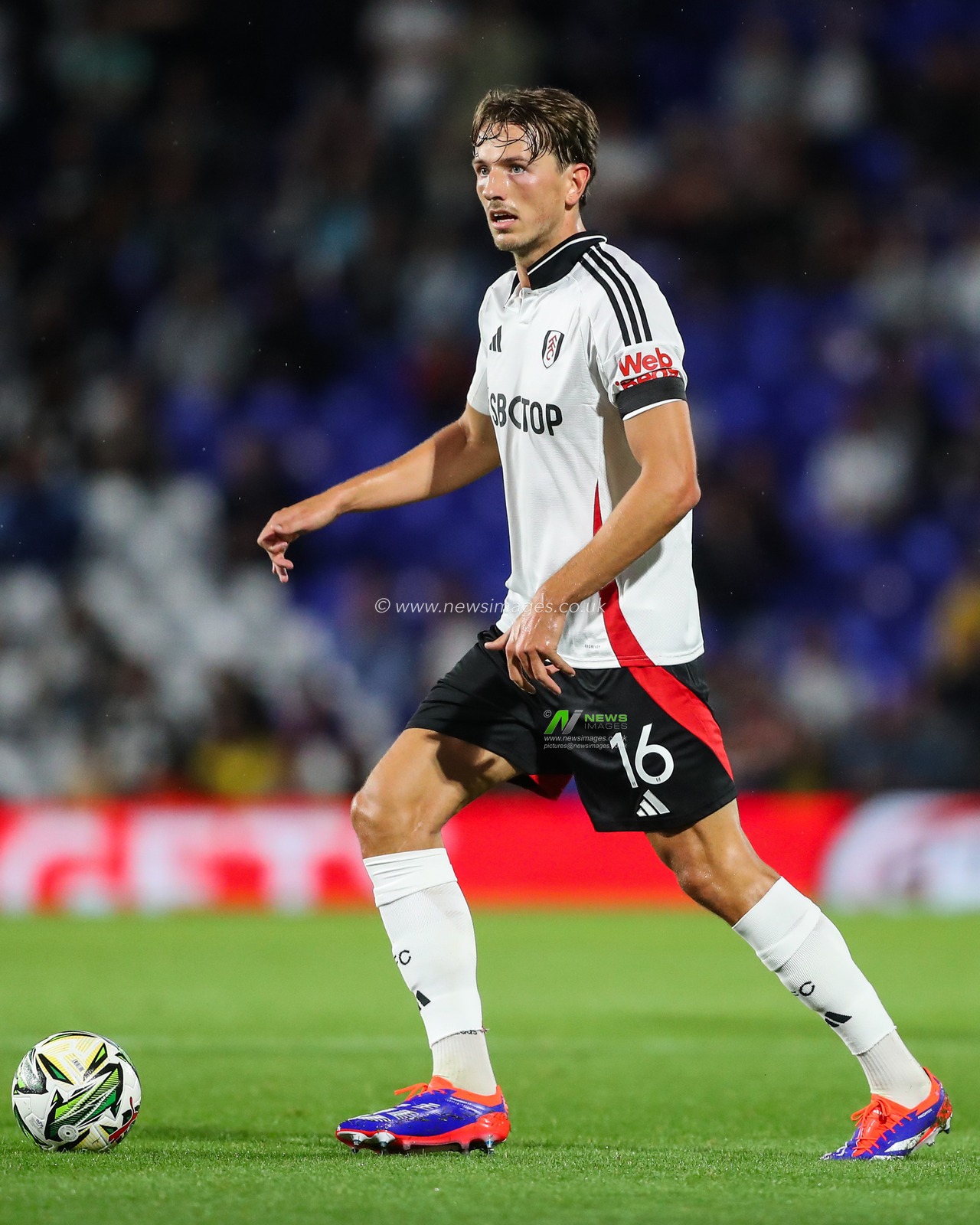 Sander Berge of Fulham in action during the Carabao Cup match Birmingham City vs Fulham at St Andrews, Birmingham, United Kingdom, 27th August 2024

(Photo by Gareth Evans/News Images)