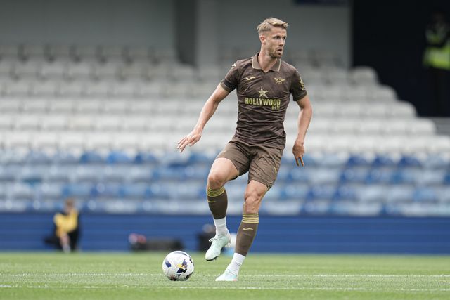 Kristoffer Ajer of Brentford on the ball during the Pre-season friendly match Queens Park Rangers vs Brentford at Kiyan Prince Foundation Stadium, London, United Kingdom, 2nd August 2025

(Photo by Harvey Murphy/News Images)