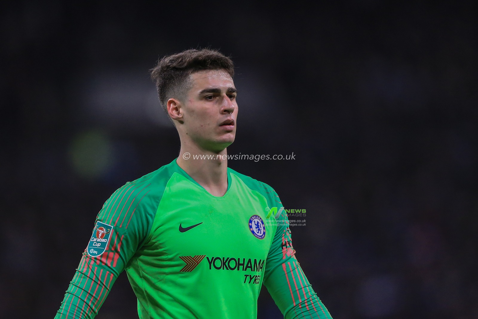 8th January 2019, Wembley, London, England; Carabao EFL Cup, Semi-Final, Tottenham vs Chelsea ; Kepa Arrizabalaga (01) of Chelsea during the game


Credit: Mark Cosgrove/News Images

English Football League images are subject to DataCo Licence