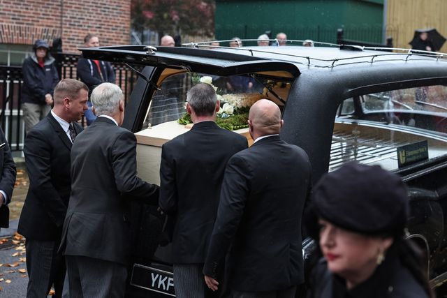Harold Dennis “Dickie” Bird OBE coffin is placed into the hearse during the Funeral of Harold Dennis “Dickie” Bird OBE at St Mary's Church, Barnsley, United Kingdom, 19th October 2025

(Photo by Mark Cosgrove/News Images)