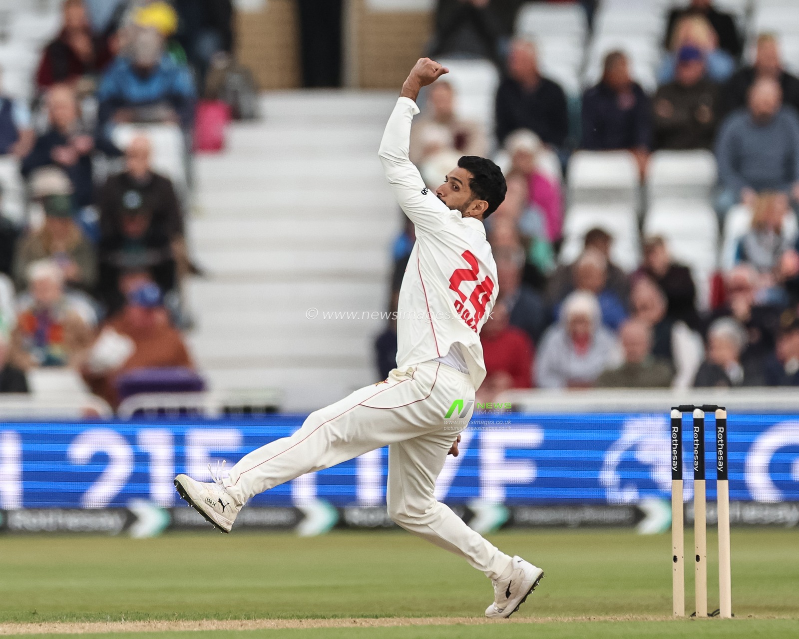Sikandar Raza of Zimbabwe delivers the ball during the Rothesay Test Match Day 1 England vs Zimbabwe at Trent Bridge, Nottingham, United Kingdom, 22nd May 2025

(Photo by Mark Cosgrove/News Images)