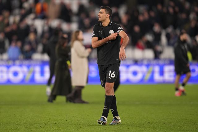 Rodri of Manchester City at full time during the Premier League match West Ham United vs Manchester City at London Stadium, London, United Kingdom on 14 March 2026

(Photo by Harvey Murphy/News Images)