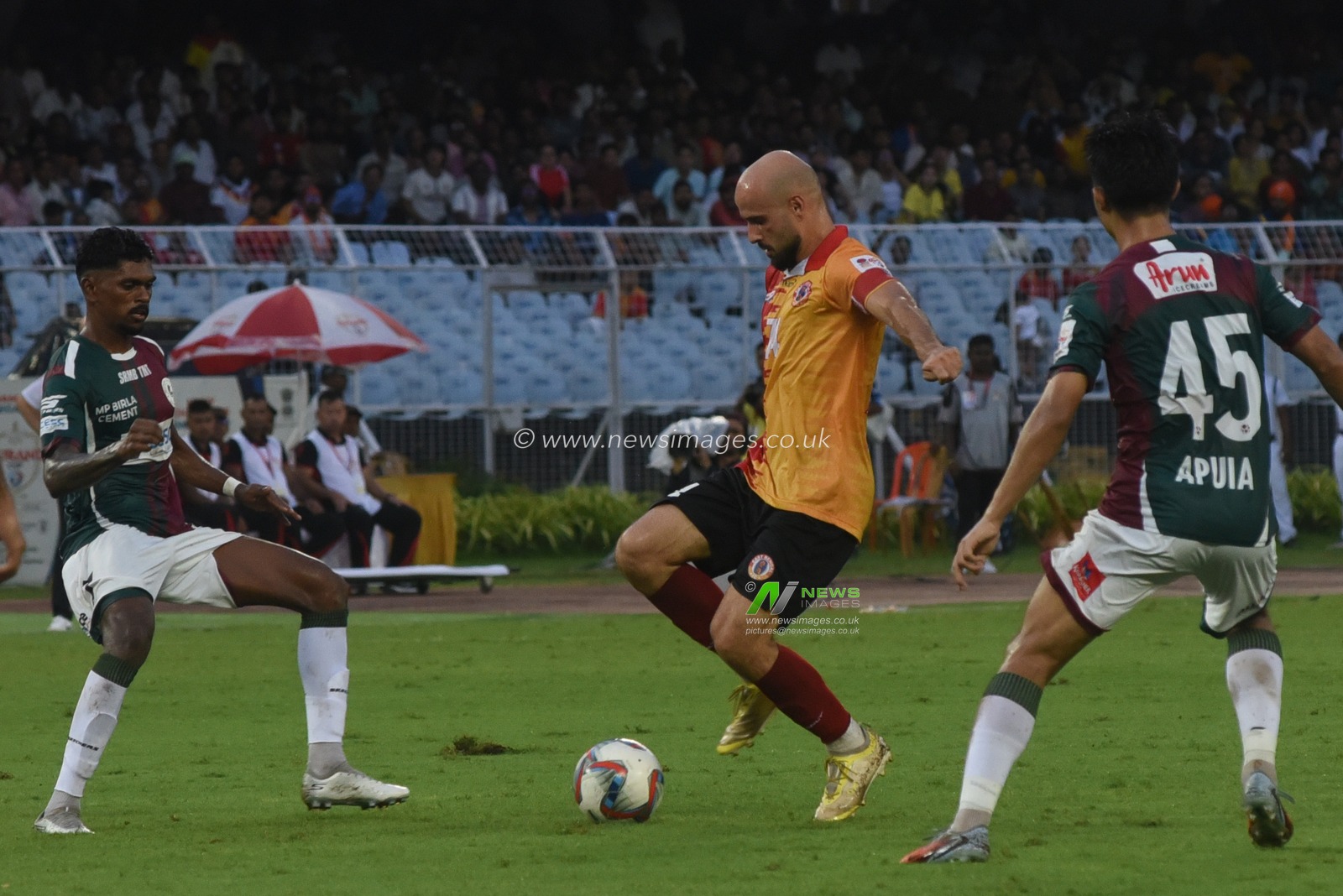 Mohamad Basim Rashid  of East Bengal FC during the 135th Durand Cup final against Mohun Bagan Super Giant at the Vivekananda Yuba Bharati Krirangan in Kolkata, India, August 23, 2026. Photo by Debajyoti Chakraborty.(Photo: Debajyoti Chakraborty/News Images)