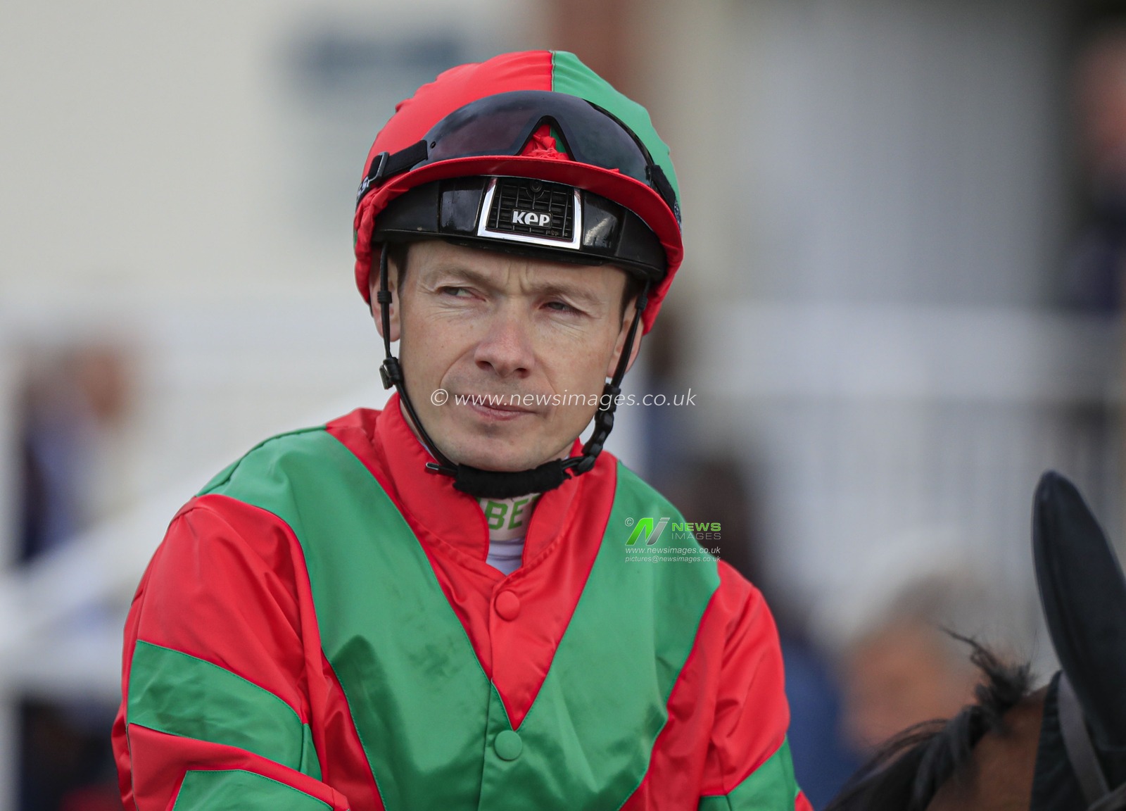 22nd August 2019 , York Racecourse, York, Great Britain; 2019 Darley Yorkshire Oaks/Ladies Day ; Jockey Jamie Spencer

Credit Conor Molloy/News Images