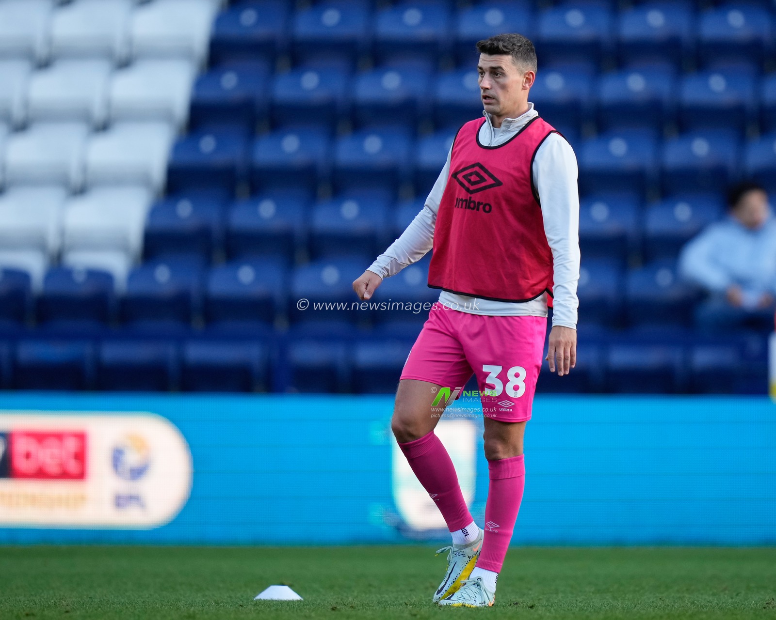 Matt Lowton #38 of Huddersfield Town warms up before  the Emirates FA Cup Third Round match Preston North End vs Huddersfield Town at Deepdale, Preston, United Kingdom, 7th January 2023

(Photo by Steve Flynn/News Images)