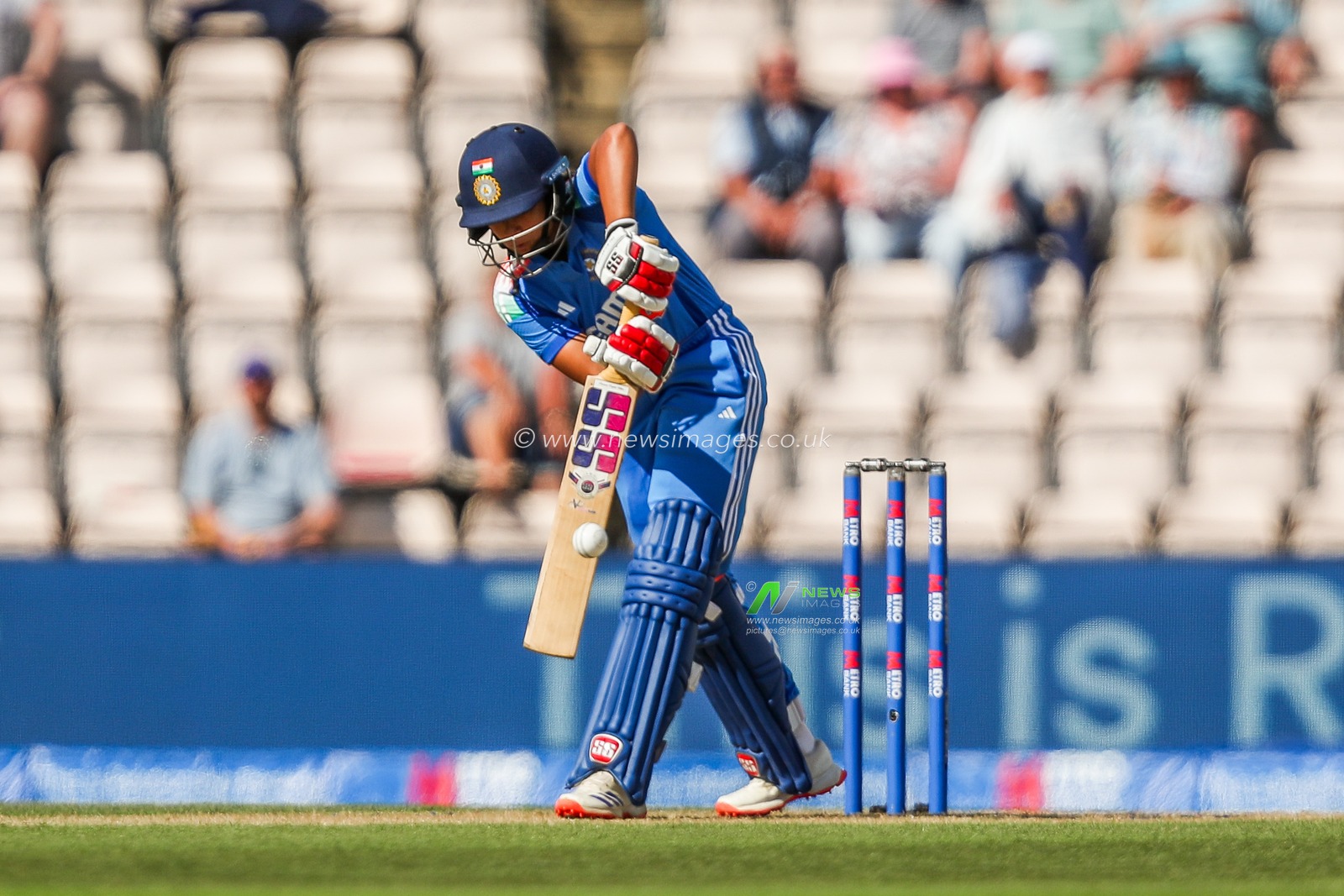 Pratika Rawal of India bats during the 1st Metro Bank One Day International match England Women vs India Women at The Utilita Bowl, Southampton, United Kingdom, 16th July 2025

(Photo by Izzy Poles/News Images)