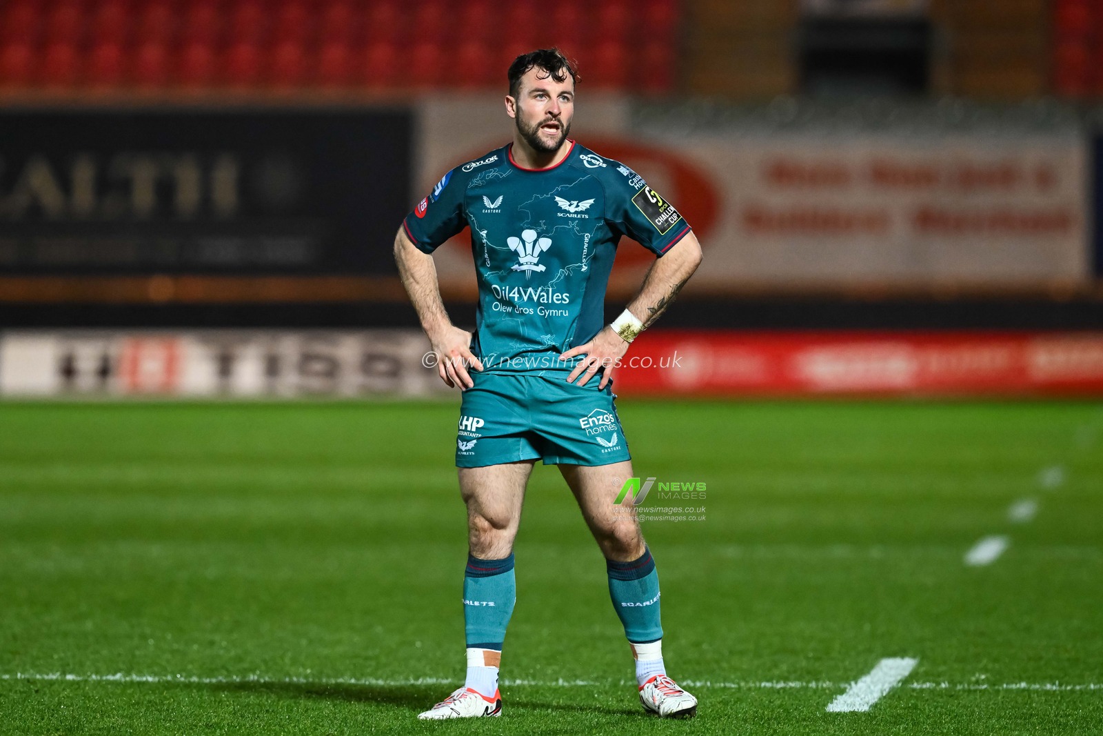 Ryan Conbeer of Scarlets during the European Rugby Challenge Cup match Llanelli Scarlets vs Black Lion at Parc y Scarlets, Llanelli, United Kingdom, 15th December 2023

(Photo by Craig Thomas/News Images)