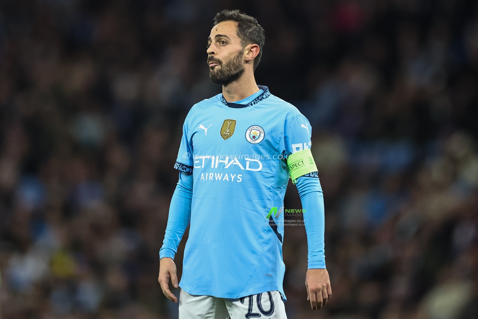 Bernardo Silva of Manchester City looks on during the UEFA Champions League, League Stage Manchester City v Sparta Prague at Etihad Stadium, Manchester, United Kingdom, 23rd October 2024

(Photo by Mark Cosgrove/News Images)