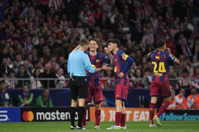 Pablo Gavi and Pedri of FC Barcelona during the UEFA Champions League Quarter Finals match Atletico Madrid vs Barcelona at Riyadh Air Metropolitano, Madrid, Spain on 14 April 2026

(Photo by Samuel Carreno/News Images)