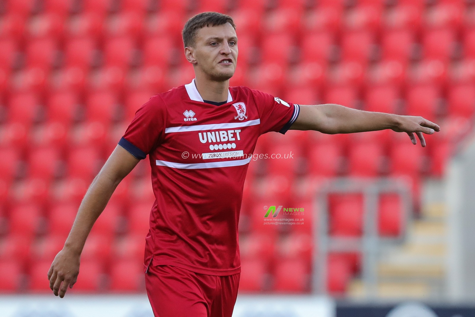Dael Fry #6 of Middlesbrough gestures and reacts during the Pre-season friendly match Rotherham United vs Middlesbrough at New York Stadium, Rotherham, United Kingdom, 19th July 2023

(Photo by James Heaton/News Images)