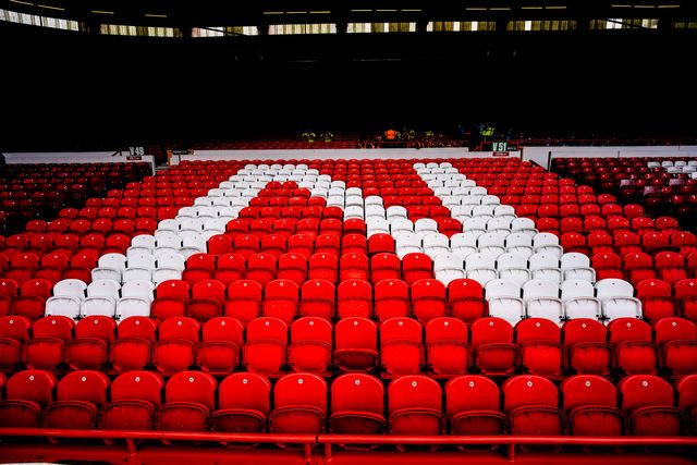 A general view of the seat patterns during the Premier League match Nottingham Forest vs Aston Villa at City Ground, Nottingham, United Kingdom on 12 April 2026

(Photo by Maynard Manyowa/News Images)