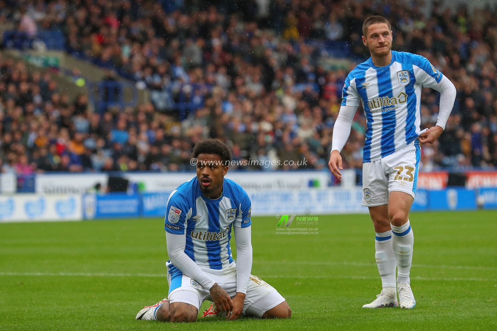 Josh Koroma #10 of Huddersfield Town reacts to a missed chance during the Sky Bet Championship match Huddersfield Town vs Ipswich Town at John Smith's Stadium, Huddersfield, United Kingdom, 30th September 2023

(Photo by Gareth Evans/News Images)