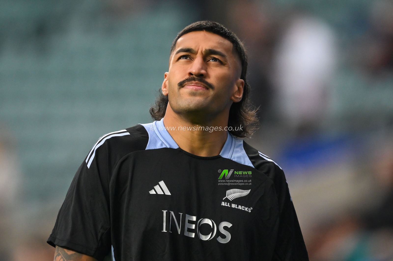 Rieko Ioane of New Zealand during pre match warm up ahead of the Autumn Nations Series match England vs New Zealand at Allianz Stadium,, Twickenham, United Kingdom, 2nd November 2024

(Photo by Craig Thomas/News Images)