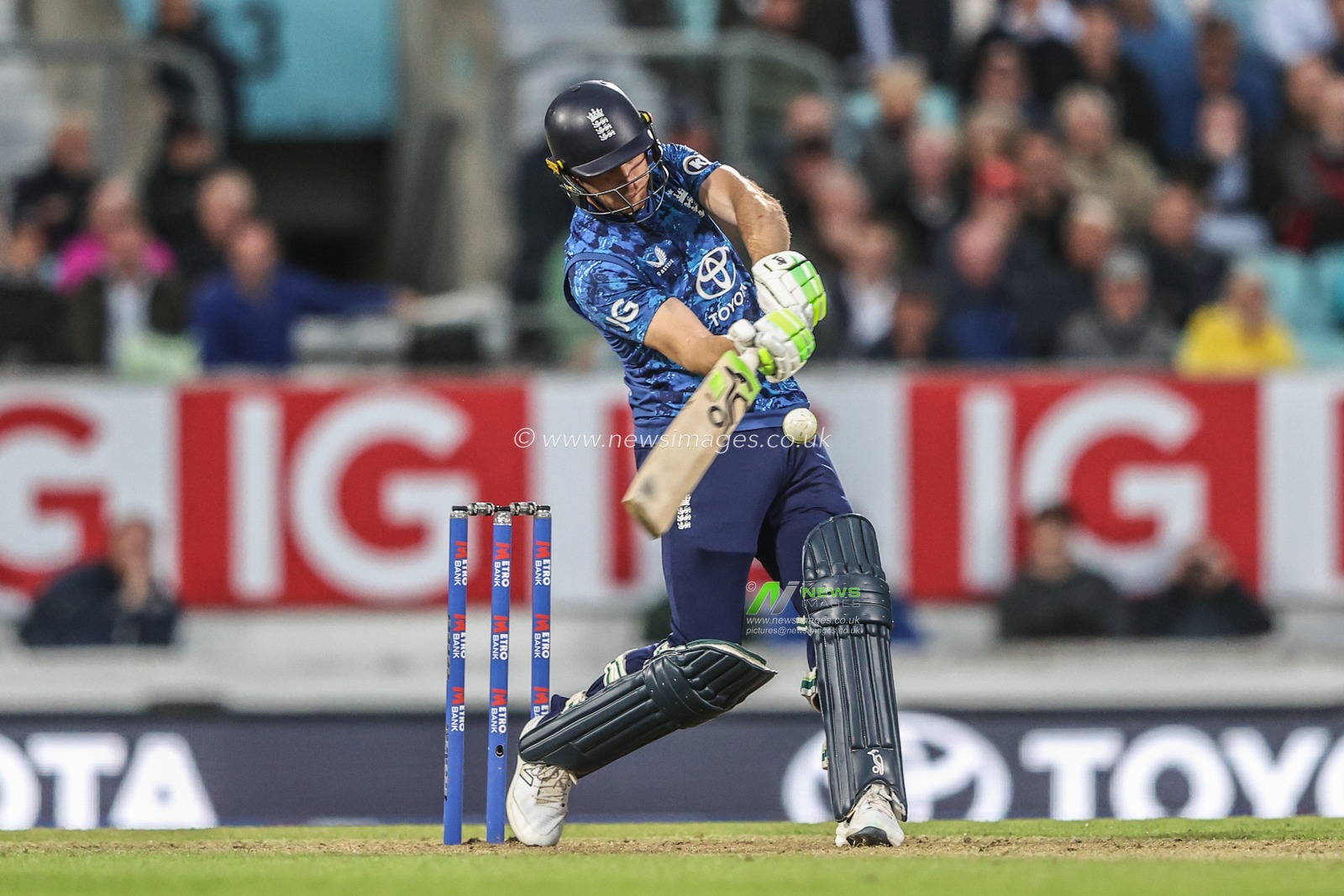 Jos Buttler of England hits the ball for a six to win the game during the 3rd Metro Bank ODI England v West Indies at The Kia Oval, London, United Kingdom, 3rd June 2025

(Photo by Alfie Cosgrove/News Images)