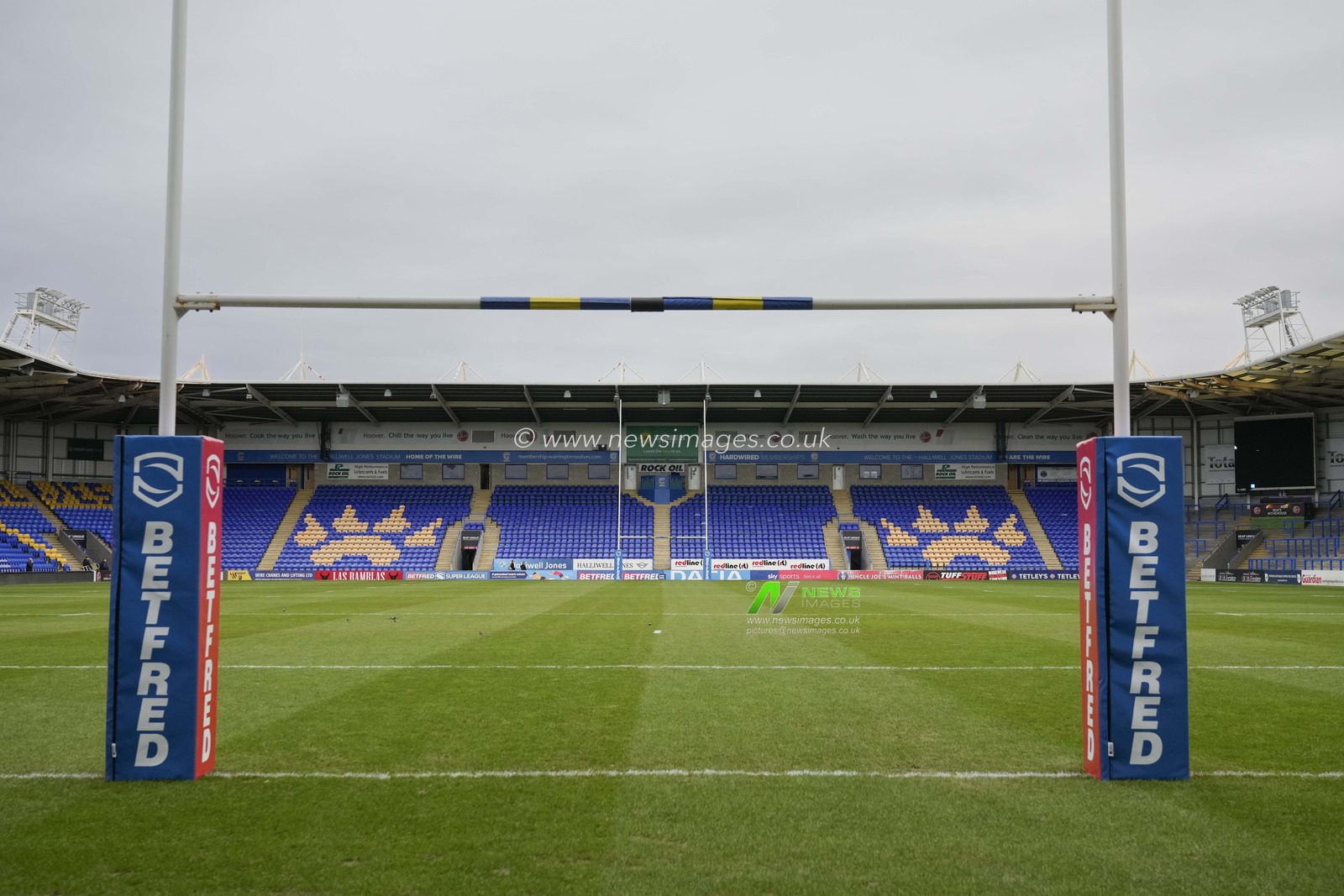 A general view of the The Halliwell Jones Stadium before the Rugby League Joe Philbin Testimonial match Warrington Wolves vs Leigh Leopards at Halliwell Jones Stadium, Warrington, United Kingdom, 3rd February 2024

(Photo by Steve Flynn/News Images)