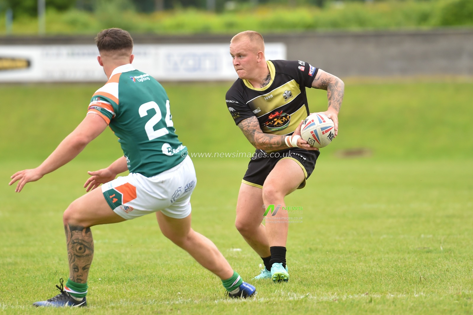 Brad Billsborough of North Wales Crusaders in action during the game