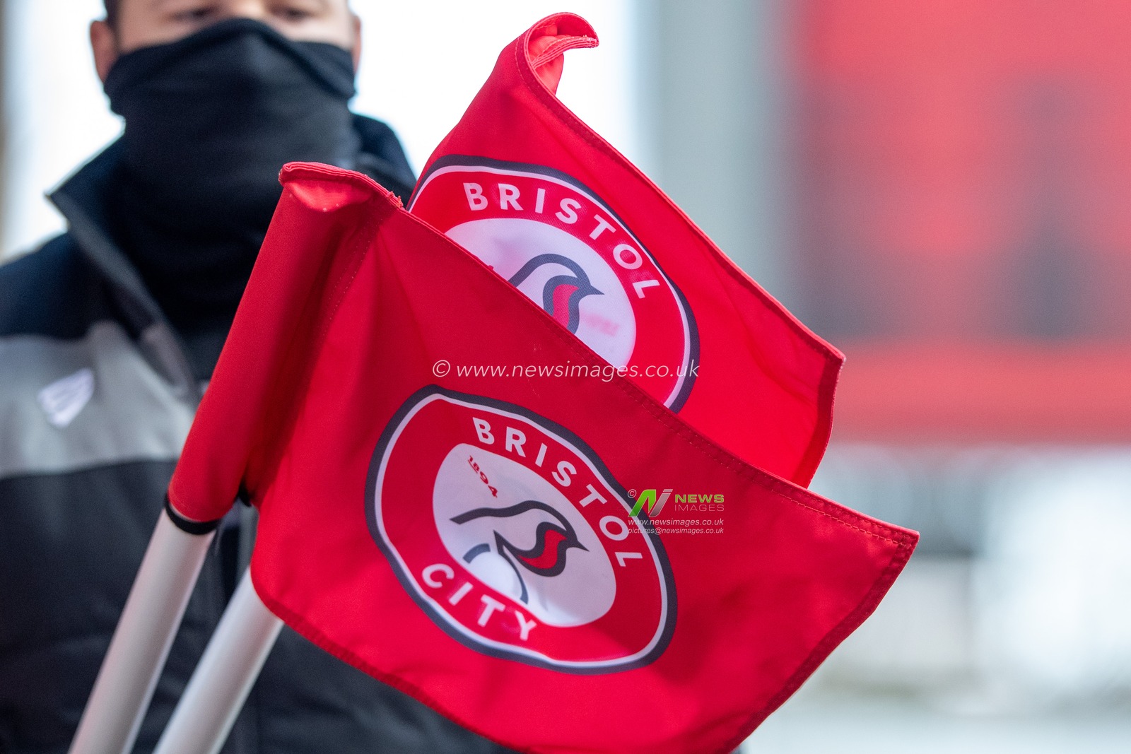 Corner flags bought out at Ashton Gate before kick off
