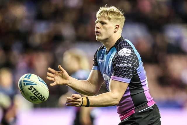 Matty Laidlaw of Hull FC in the pre-game warm up during the Betfred Super League match Wigan Warriors vs Hull FC at The Brick Community Stadium, Wigan, United Kingdom on 21 February 2026

(Photo by Alfie Cosgrove/News Images)