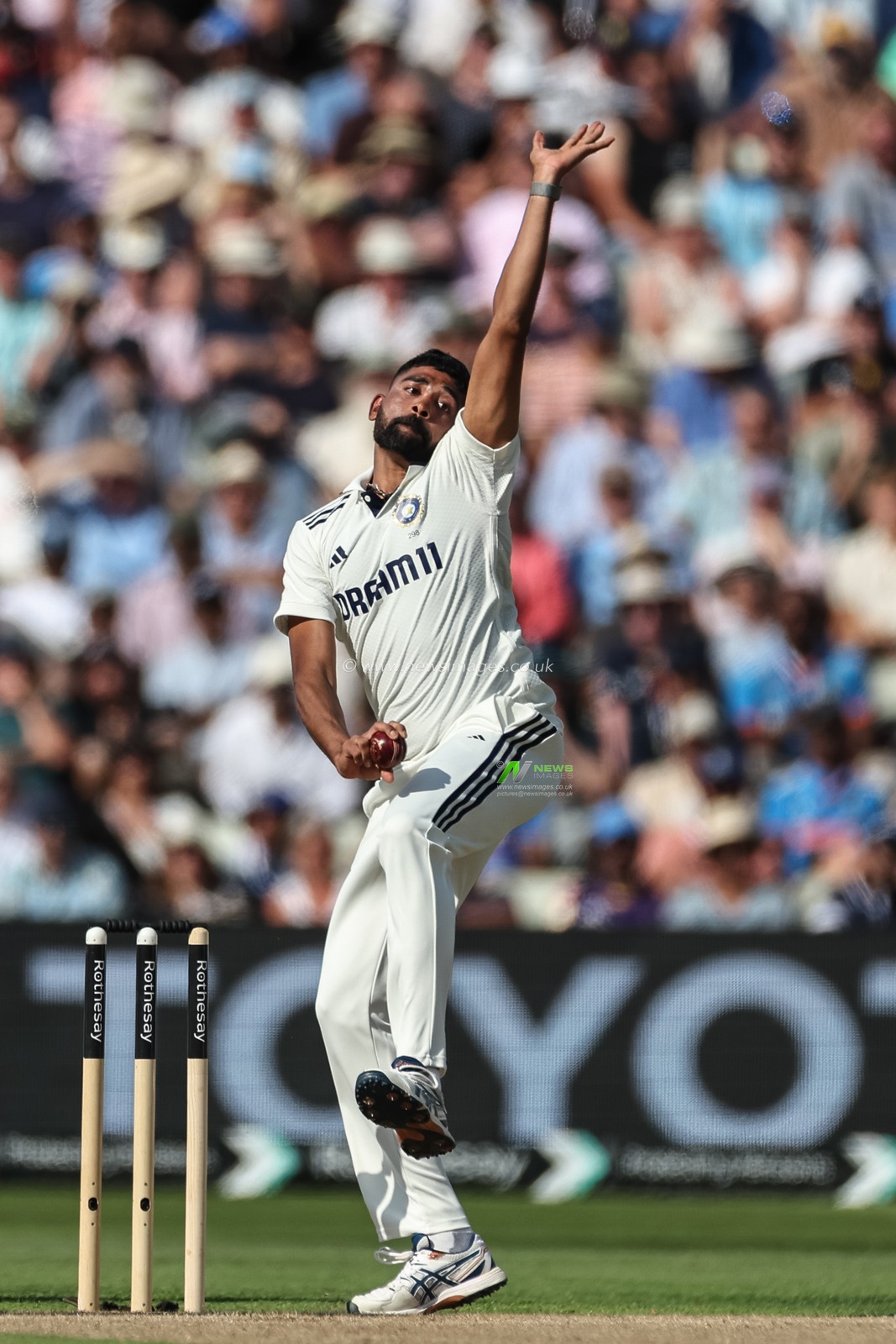 Mohammed Siraj of India delivers the ball during the 2nd Rothesay Test Match day 2 England vs India at Edgbaston, Birmingham, United Kingdom, 3rd July 2025

(Photo by Mark Cosgrove/News Images)