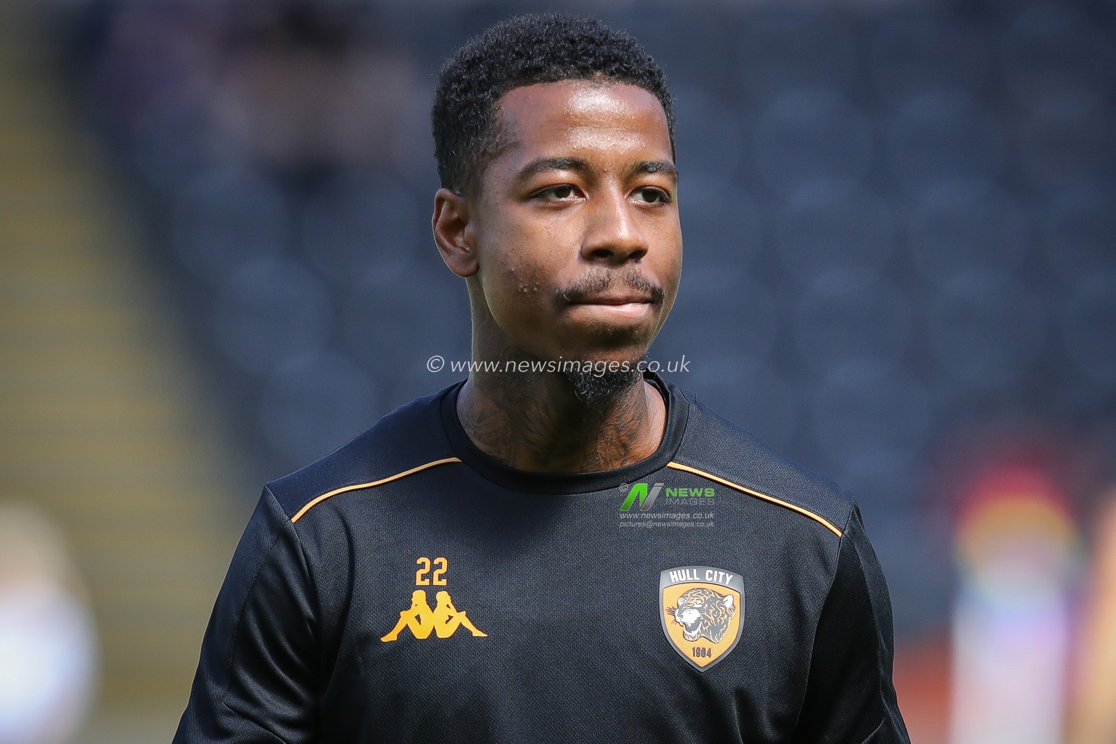 Jason Lokilo of Hull City during the pre match warm up ahead of the Pre-season friendly match Hull City vs Nantes at MKM Stadium, Hull, United Kingdom, 29th July 2023

(Photo by James Heaton/News Images)