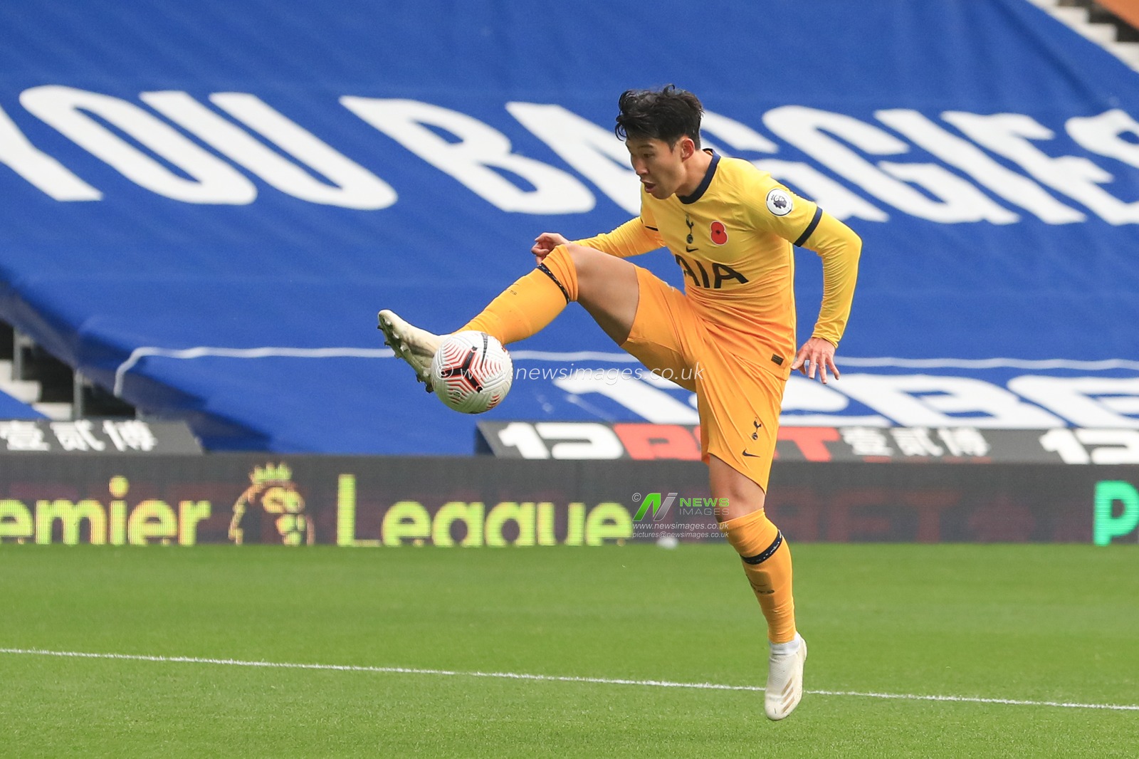 Son Heung-Min #7 of Tottenham Hotspur in action during the game