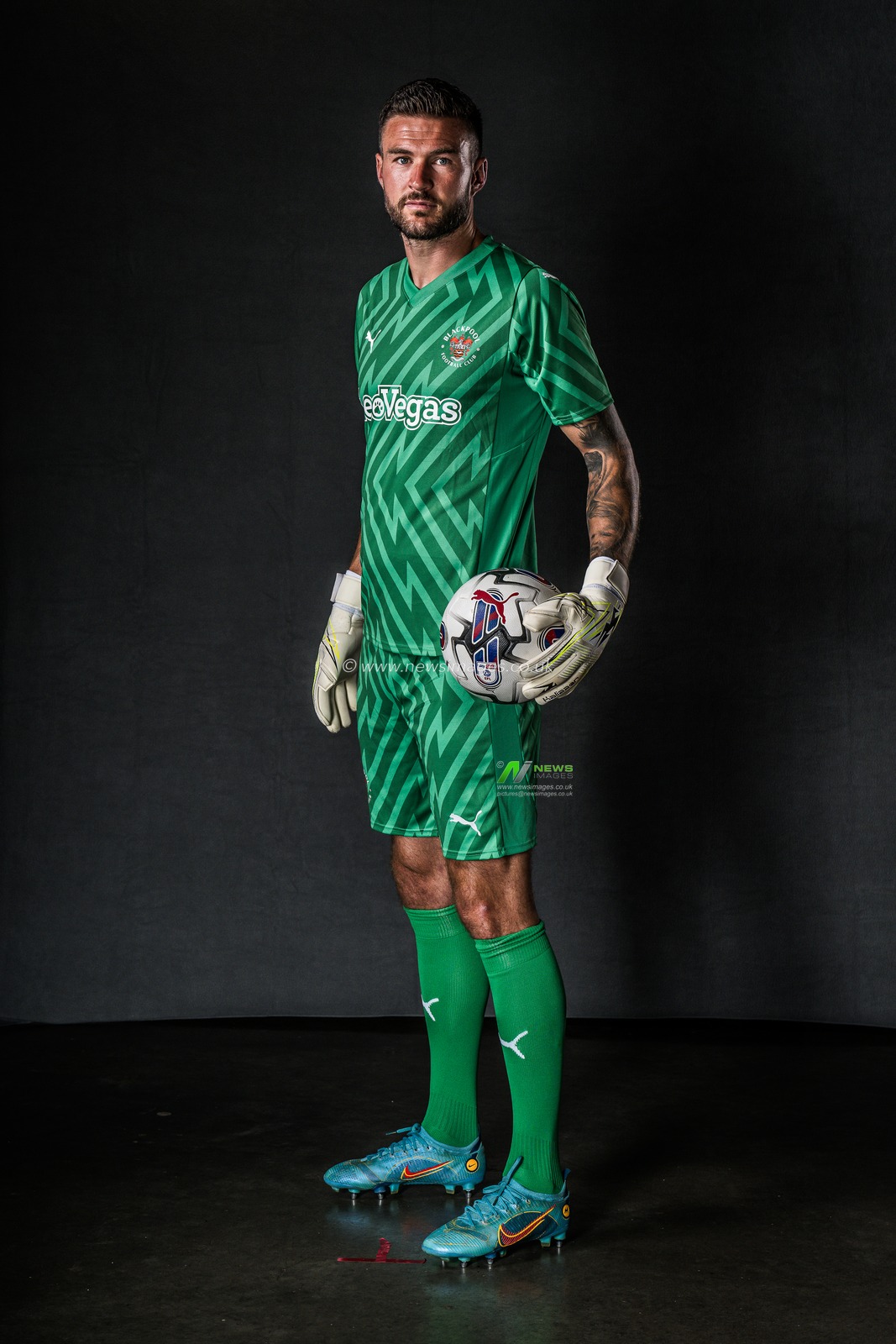 Blackpool Away kit Photoshoot at Bloomfield Road, Blackpool, United Kingdom, 18th July 2023

(Photo by Craig Thomas/News Images)