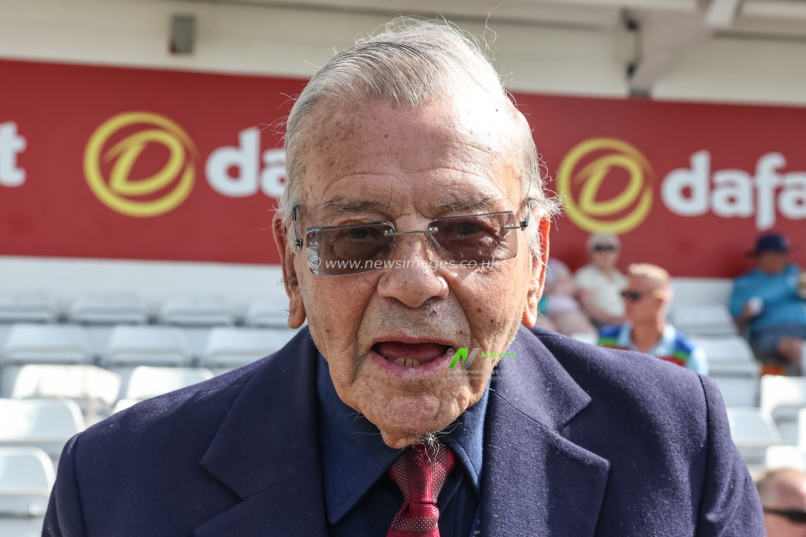 Harold Dennis "Dickie" Bird, OBE is in attendance wearing a Centenary Test 1880 to 1980 England Australia jacket during the 1st Rothesay Test Match Day 2 England vs India at Headingley Cricket Ground, Leeds, United Kingdom, 21st June 2025

(Photo by Mark Cosgrove/News Images)