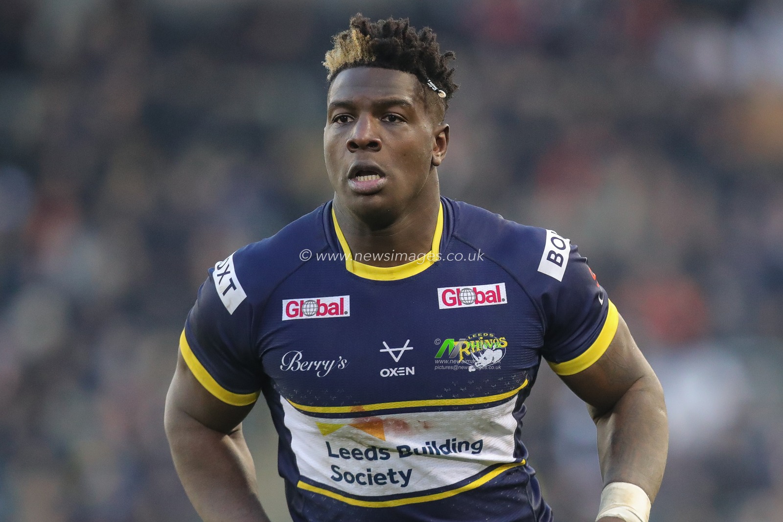 Justin Sangare #17 of Leeds Rhinos during the Rugby League Pre Season match Leigh Centurions vs Leeds Rhinos at Leigh Sports Village, Leigh, United Kingdom, 21st January 2023

(Photo by James Heaton/News Images)