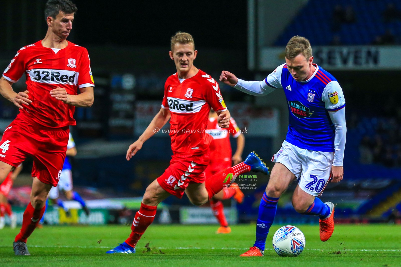 2nd October 2018, Portman Road, Ipswich, England; Sky Bet Championship Ipswich Town v Middlesbrough  ; Freddie Sears (20) of Ipswich on the ball.


Credit: Georgie Kerr/News Images,

English Football League images are subject to DataCo Licence