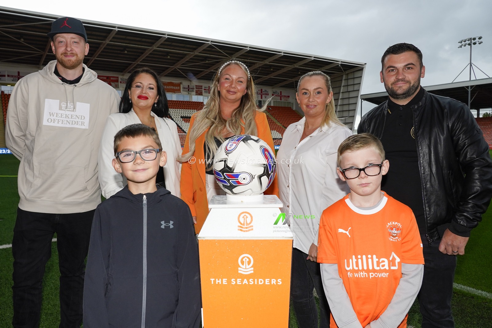 Blackpool FC match day sponsors before the Sky Bet League 1 match Blackpool vs Burton Albion at Bloomfield Road, Blackpool, United Kingdom, 5th August 2023

(Photo by Steve Flynn/News Images)