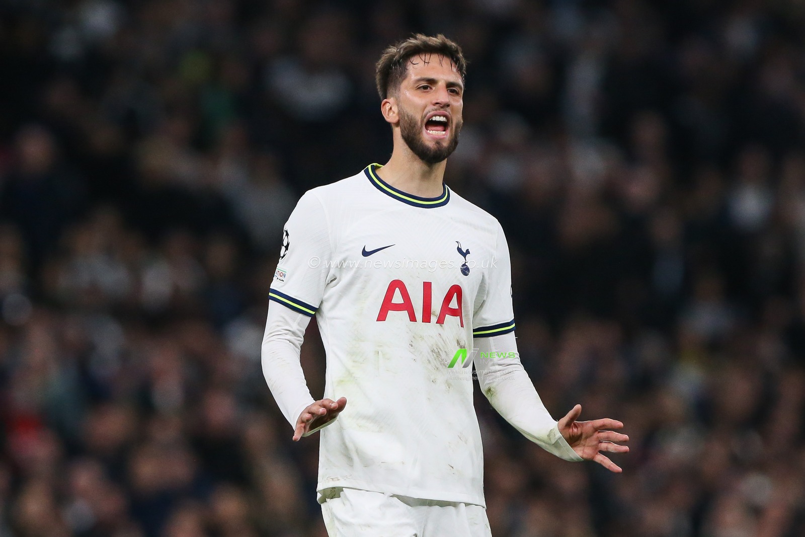 Rodrigo Bentancur #30 of Tottenham Hotspur reacts during the UEFA Champions League match Tottenham Hotspur vs Sporting Lisbon at Tottenham Hotspur Stadium, London, United Kingdom, 26th October 2022

(Photo by Arron Gent/News Images)