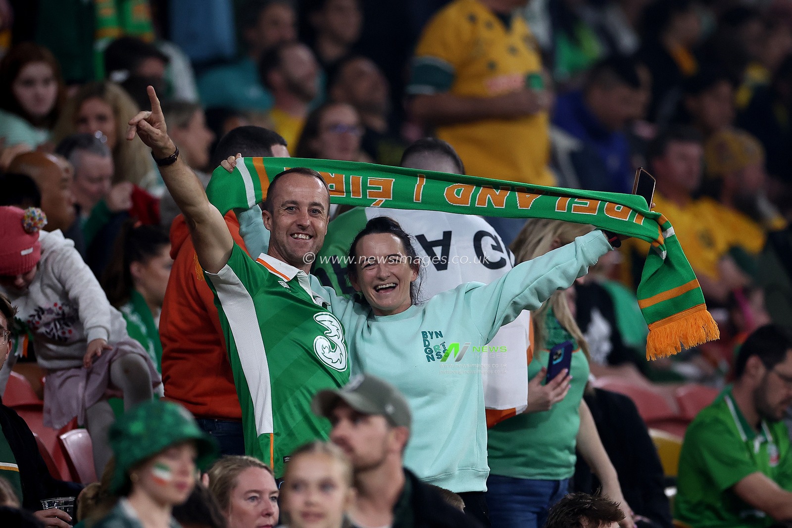 Ireland Fans during the FIFA Women's World Cup 2023 Group B  match Ireland Women vs Nigeria Women at Suncorp Stadium, Brisbane, Australia, 31st July 2023

(Photo by Patrick Hoelscher/News Images)