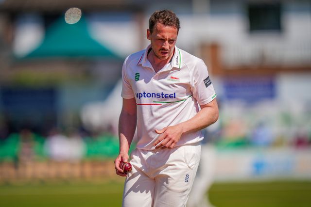Josh Davey of Leicestershire goes back to his run up to bowl during Leicestershire County Cricket Club vs Nottinghamshire County Cricket Club in Country Cricket Division One Day 1 at Grace Road, Leicester, United Kingdom on 01 May 2026

(Photo by Maynard Manyowa/News Images)