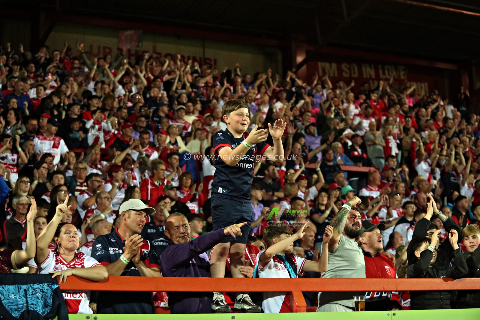 Hull KR fans celebrate after the Betfred Super League Round 13 match Hull KR vs St Helens at Sewell Group Craven Park, Kingston upon Hull, United Kingdom, 30th May 2025(Photo by Sam Eaden/News Images)