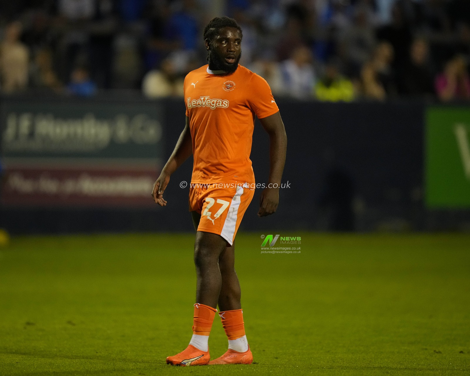 Kylian Kouassi #27 of Blackpool during the EFL Trophy match Barrow vs Blackpool at SO Legal Stadium, Barrow-in-Furness, United Kingdom, 5th September 2023

(Photo by Steve Flynn/News Images)