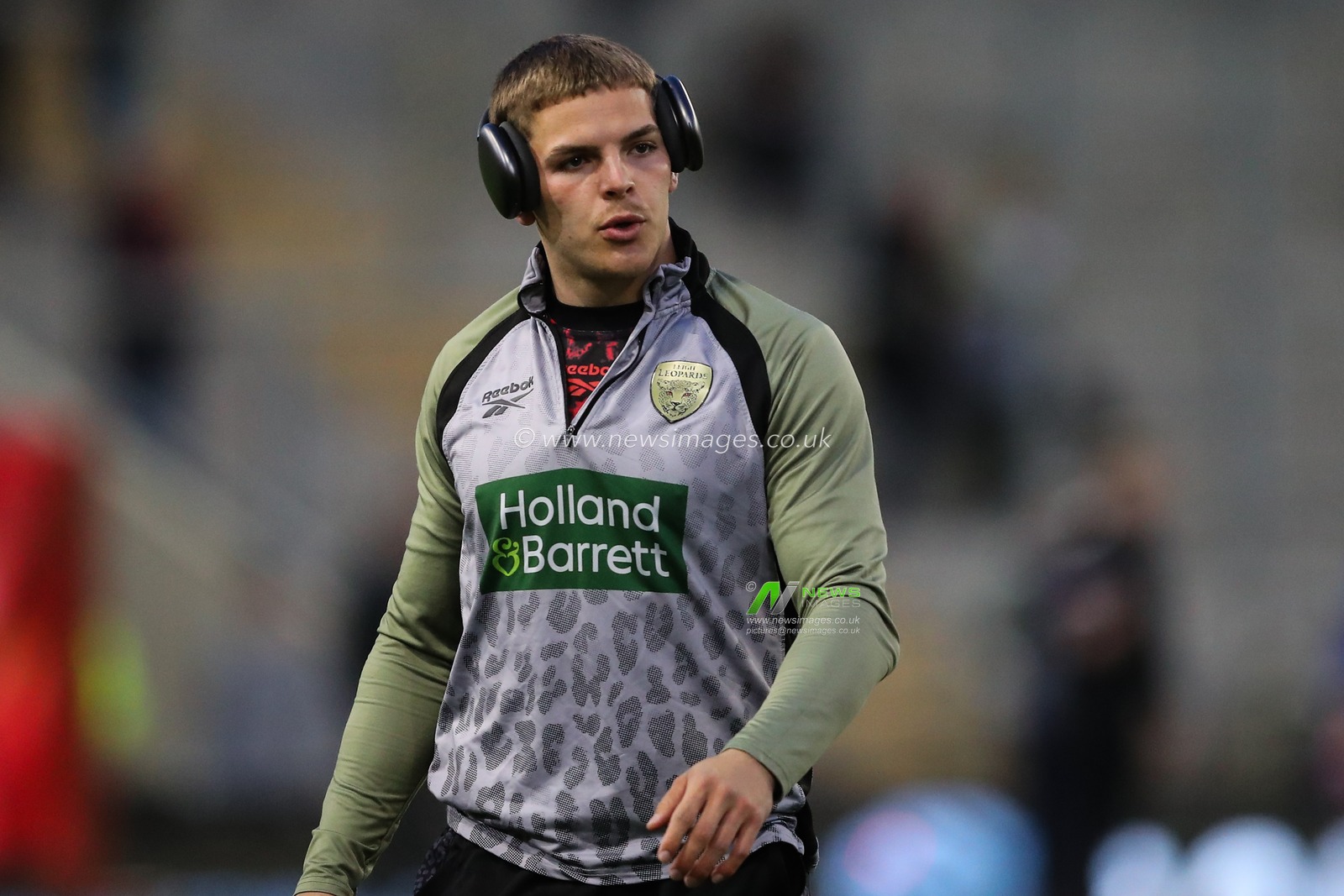 Bailey Hodgson of Leigh Leopards arrives ahead of the Betfred Super League Round 6 match Leigh Leopards vs Wakefield Trinity at Leigh Sports Village, Leigh, United Kingdom, 28th March 2025

(Photo by Gareth Evans/News Images)