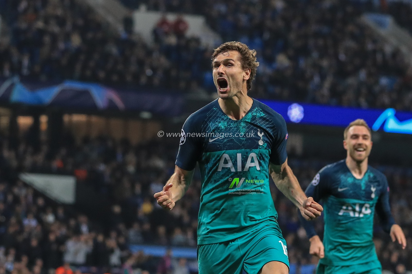 17th April 2019 , Etihad Stadium, Manchester, England; UEFA Champions League, Quarter Final, Second Leg, Manchester City v Tottenham ; Fernando Llorente (18) of Tottenham celebrates his goal to make it 4-3


Credit: Mark Cosgrove/News Images